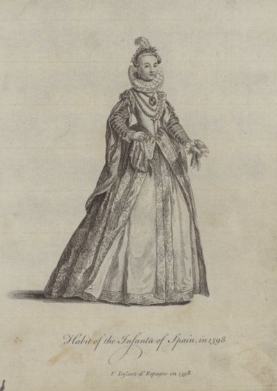 Habit of the Infanta of Spain in 1598 by English School